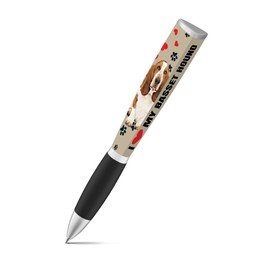 I Love My Dog Ballpoint Pen (1 Pen, 3-Sided) Dog Birthday Cute Pens, Fun Pens Dog Lovers Gifts For Women & Dog Dad Cool Pens, Dog Mom Gifts - Cute School Supplies Dog Pens (Basset Hound Gift)