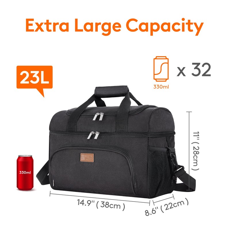 Lifewit Insulated Cooler Bag, 32 Can Large Leakproof Beach Cooler,
