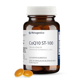Metagenics CoQ10 ST 100 - Suplemento Alimenticio con Coenzima Q10 - Vitamina E y Zinc - 60 Cápsulas Blandas 885 mg C/U - Sin Gluten, Sin OMG - Alta Ab
