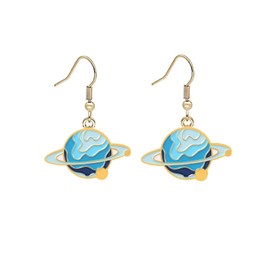 Planet Earrings for Women Colourful Celestial Space Dangle Earrings Stars Drop Earrings Lightweight Bohemian Statement Earrings Jewelry (Blue)