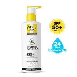 SunScoop 5% Niacinamide Daily Moisture Sunscreen Body Lotion SPF 50+ PA++++ | 24-Hours Moisturization | Reduces Pigmentation | Smoothens the Skin (200ml)