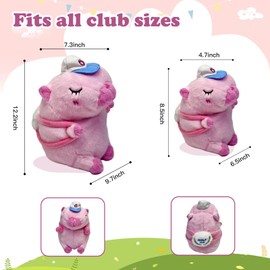 Lilizzhoumax Golf Head Cover - Capybara Cute Animals Lovely Cuddly Protect Golf Accessories Driver Headcover Funny - Fits Hybird/Fairway Clubs Golfer Gift for Men Kids Boys Girls（Pink）