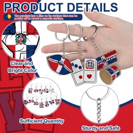 Kigeli 36 Pcs Dominican Republic Acrylic Keychains Flag Souvenirs Bulk