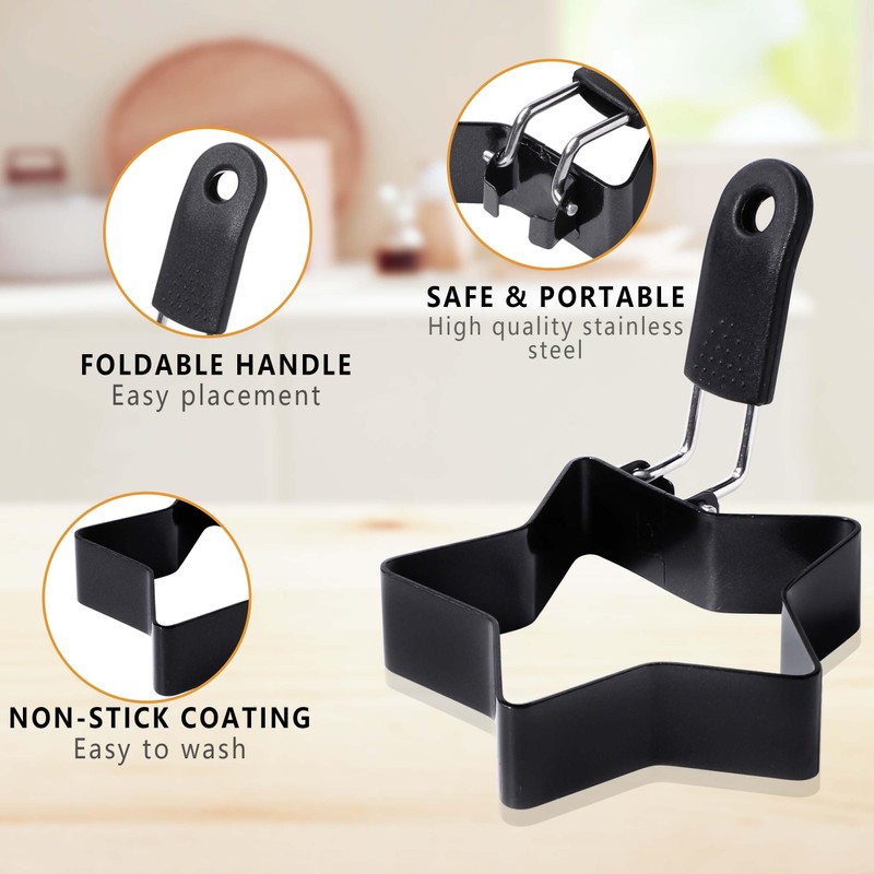 Egg Rings Stainless Steel 2 Pieces Egg Mould Fried Egg