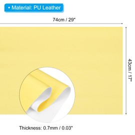 PATIKIL 29x17x0.03 Inch PU Leather Sheets, Soft Colored Faux Cowhide Grain PU Leather Sheet Repair Fabric Patch for Book Binding, Repairing, Crafting, Sewing, Yellow