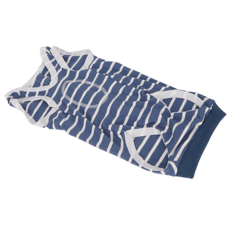 Dog Recovery Suit Stretchy Breathable Adjustable Collar Stripe Pet Post