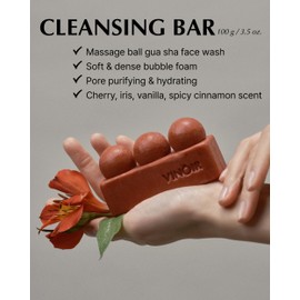VINOIR Decanting Face Cleansing Bar IL LABIRINTO - Gentle Face Bar Wash with Rich Bubbles - Guasha Massager for Skin Tighten - Anti Aging, Soothing, Hydrating for Healthy Skin, 3.5oz.