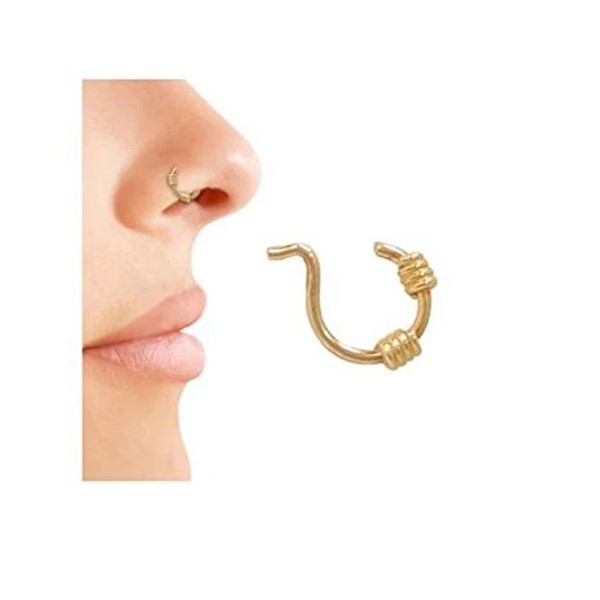 Luxe Modz Gold Ion Plated Hoop Design Nose Clip Non