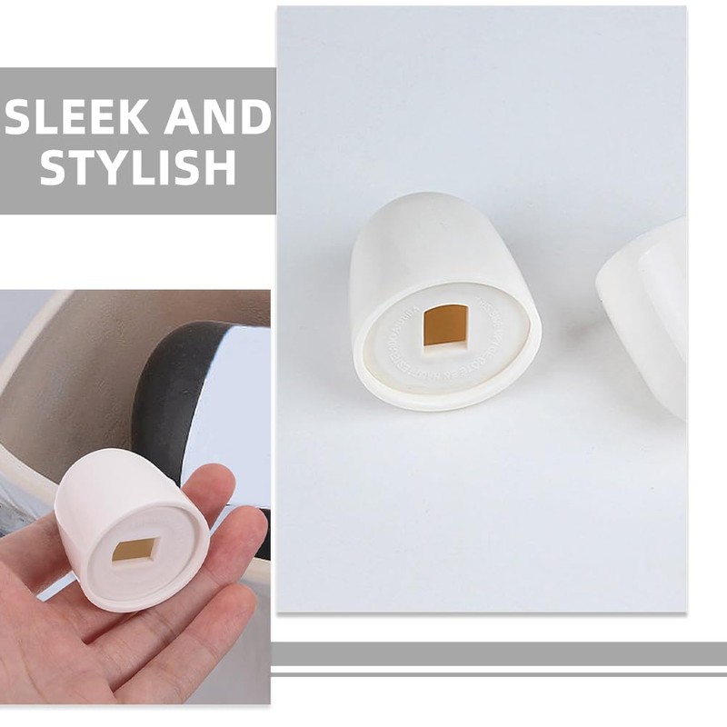 ARTIBETTER Toilet Bowl Bolt Covers 6pcs Round Plastic Caps White