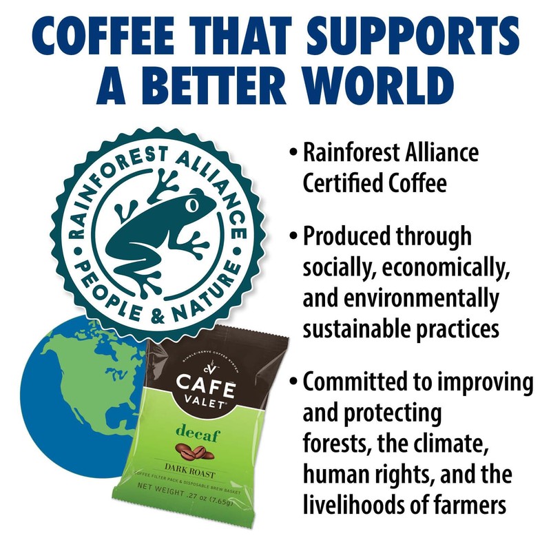 Café Valet DECAF Dark Roast Single Serve Coffee Packets –