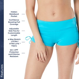 BEACH HOUSE Blake - Bikini con lazo lateral ajustable, parte inferior de cintura alta, azul mar, 12