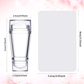 6 piezas de suministros para sellos de arte de uñas, gelatina de silicona transparente con raspador, punta francesa transparente, sello de uñas, kit de herramientas de estampado de uñas, impresora de sello suave para accesorios de bricolaje, decoración d