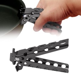 Bowl Clip Gripper Clips, Hot Pot Pan Clamps Aluminium Alloy Anti Scalding Retriever Tongs Portable Cookware Holder for Camping (Grey)