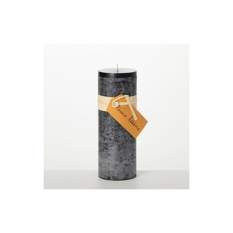 Vance Kitira Distressed Black Pillar Candle