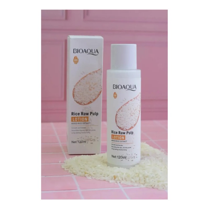Bioaqua tónico de arroz 120 ml, aclara e hidrata suavemente