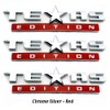 3PC TEXAS EDITION EMBLEM Silver+Red for CHEVY SILVERADO SIERRA UNIVERSAL
