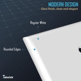 TAKETEK Toggle Light Switch Covers, Electric Light Switch Plates, Single Switch Plate Covers, Electrical Lightswitch cover plate, Wall Plates for Light Switches, Standard Size 1 Gang, White, 10 Pack