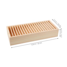 NUOBESTY Wooden Index Card Box with Removable Compartments, Wooden Storage Holder for Office, Home, Business Cards, Jewellery, Small Items