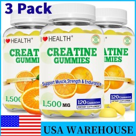 I Love Health 360 ct Creatine Monohydrate Gummies 1500mg - Increase Strength & Build Muscle,