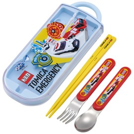 Skater TACC2AG-A Trio Set, Chopsticks, Spoon and Fork, Tomica 23, Antibacterial, Made in Japan