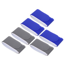 PATIKIL 45cmx5.5cm Ski Strap Fasteners, 6 Pack Adjustable Carrier Strap Ski Wraps Ski Accessories for Skis and Pole, Blue, Gray