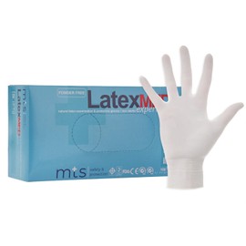 MTS Safety & Protection Disposable Gloves L - Pack of 100 Latex Gloves White - Disposable Gloves Powder-Free Gloves Natural Latex Rubber Gloves Disposable Gloves (L, 100 Pieces)
