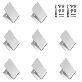Windstorm Window Clips 8PCS Hurricane Window Clips Stainless with Serrated Sections Universal Reusable with Door Handles and Screws for 1/2" Plywood Brick Wood Concrete Windows (Silver)