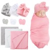 DRESHOW BQUBO Newborn Receiving Blankets Cotton Warm Sleepsack with Mittens