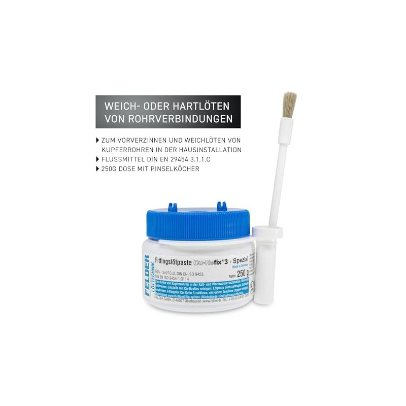 by Felder Lead-Free Fitting Soldering Paste Cu-Rofix 3-Special Sn97Cu3 for
