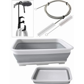 CPAP Cleaning Kit for CPAP Hose and Mask for CPAP Hanger with Brush and Collapsible Wash Basin Bucket Tub - Essential Care Kit for CPAP Users, Suitable for 7 Feet Tubing and 22mm 19mm Diameter