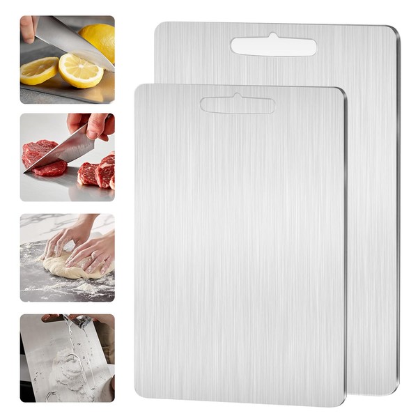 Titanium Cutting Board, Double Sided Stainless Steel Non Toxic Cutting