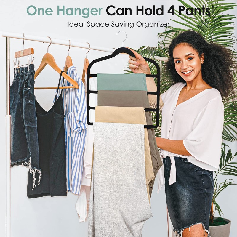 Velvet Hangers Space Saving Non Slip Pant Velvet Hangers, DUDUCOFU