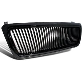 Spec-D Tuning Black Vertical Grille Grill Compatible with Ford F150 2004-2008, Lincoln Mark LT 2006-2008