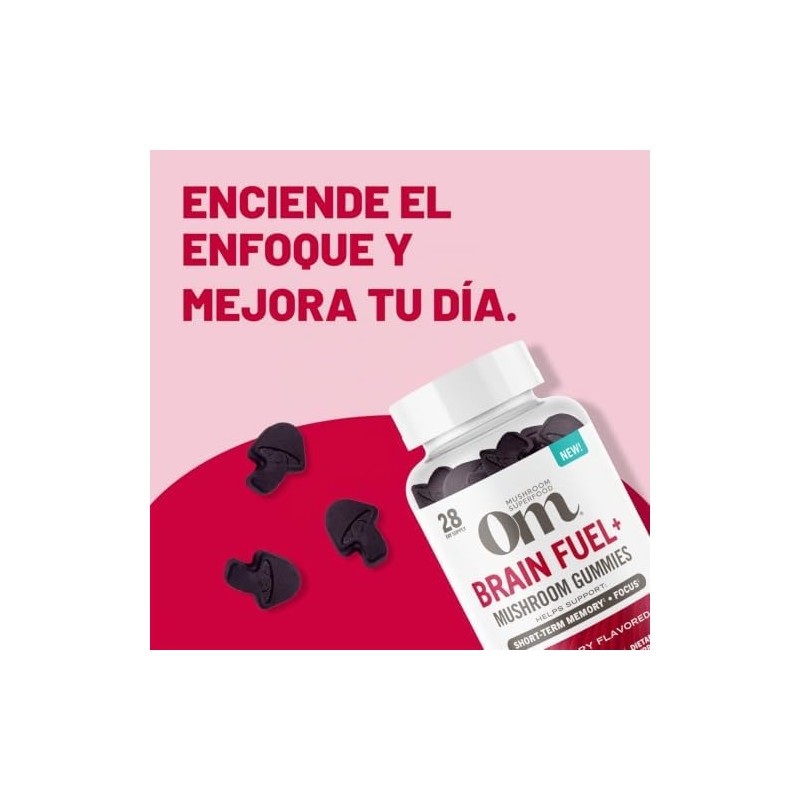 OM Superalimento Om Mushroom - Cerebro Fuel Gomitas- Apoyo Memory