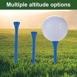 GFGL Golf Tees (Blue) Durable Bamboo Tees 100Pcs 3-1/4" Friendly Biodegradable Material Reduce Friction Side Spin More Stable