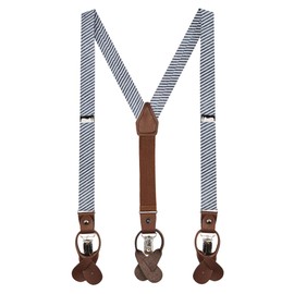 Jacob Alexander Seersucker - Tirantes de rayas para niño, Azul marino, Talla única