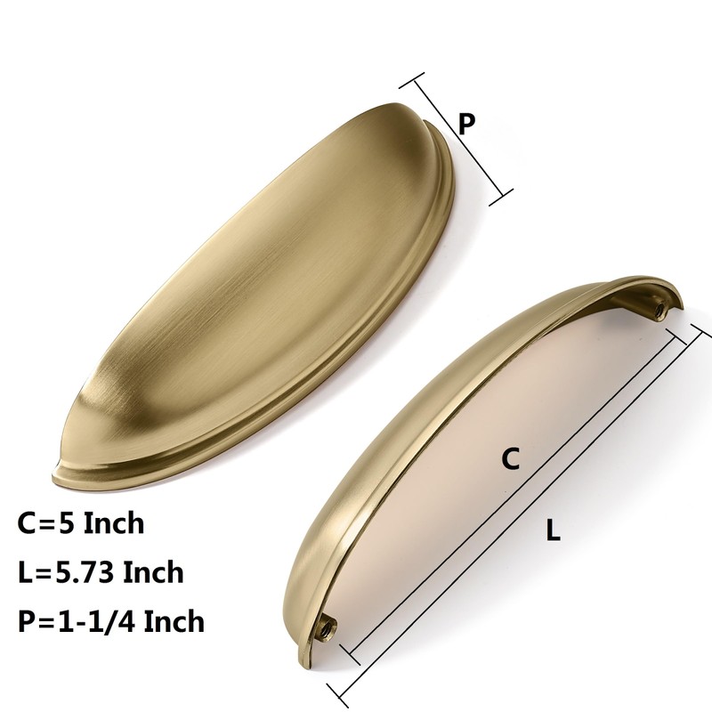 khtumeware 10 Pack 5" Drawer Pulls Champagne Bronze Cabinet Cup