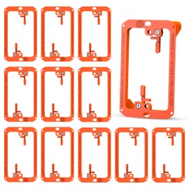 12 Pack Low Voltage Mounting Brackets 1 Gang for Drywall Outlet Cable Pass Through Wall Plates - Cable Wall Plate Bracket for Old Work, Telephone Wires, Network Cable, Coaxial & Speaker Wire