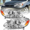 Headlight Assembly Replacement for Toyota Corolla 2003 2004 2005 2006 2007 2008 Headlamps Replacement Passenger and Driver Side, Chrome Housing with Amber Reflector