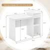 Tangkula White Desk with Drawer, Modern Computer Desk with Adjustable