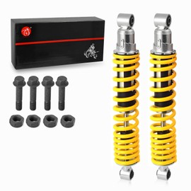 Front Shocks Absorber Yellow Spring & Bolt lock Nut Compatible with Yamaha Banshee 350 YFZ350 1987-2006