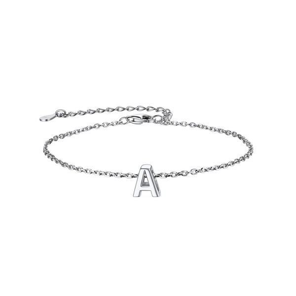 ChainsPro Silver Anklets for Women 925 Anklet Initial Dainty Foot