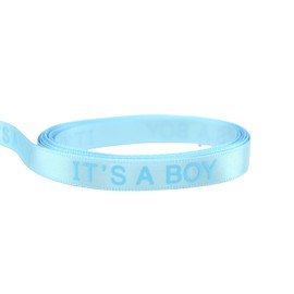 Ribbon Bazaar Single Faced Satin It's a Boy Print - 3/8" 50yd