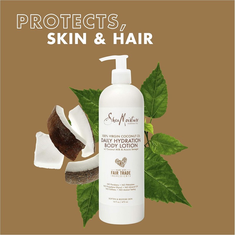 SheaMoisture 100% Virgin Coconut Oil Daily Hydration Body Lotion, 16