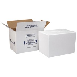 Polar Tech 209C Thermo Chill Insulated Carton with Foam Shipper, Small, 8" Length x 6" Width x 9" Depth (Pack of 4)
