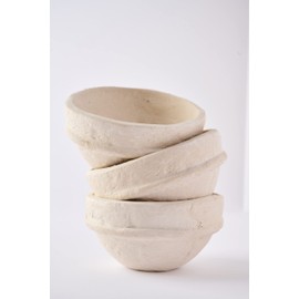 Mud Pie tazón de papel maché, pequeño, 3 x 5 pulgadas de diámetro, blanco