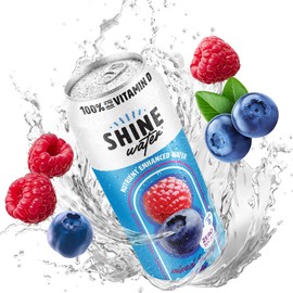 ShineWater Vitamin D Hydration Electrolyte Drink - Flavored water with electrolytes, Sugar-Free, Magnesium, Zinc, Vitamin B12, Folic Acid, Plant-Based, Low Calorie - Mixed Berry Fruit Water 12 Pack