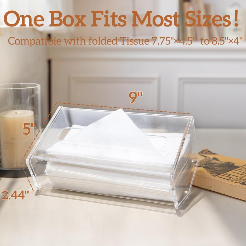 Acrylic Tissue Box Holder Rectangle - 2025 Unique Clear Tissue