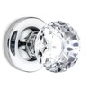 Privacy Diamond Round Brilliant Crystal Door Knobs Polished Chrome Round