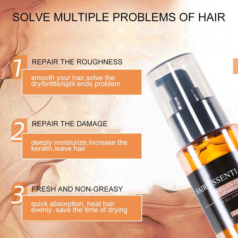 Blue ZOO Argan Oil Essential Repairing Damaged Nourishing Hair Care60ml